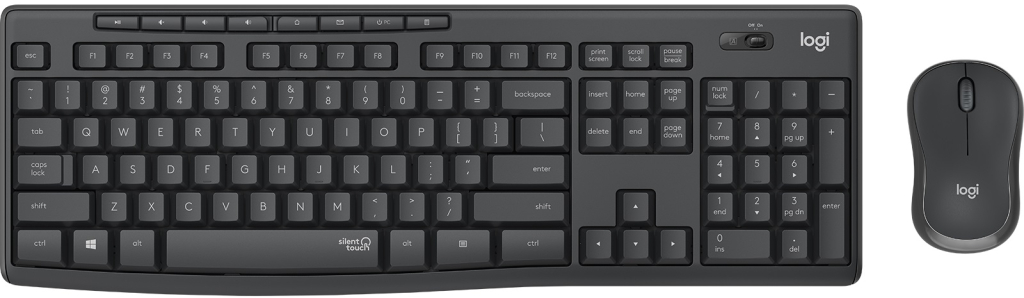 Клавиатура и мишка Logitech Wireless MK295 GRAPHITE безжична